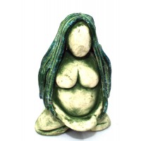 Ceramic Small Mother Earth Goddess Light Green 07